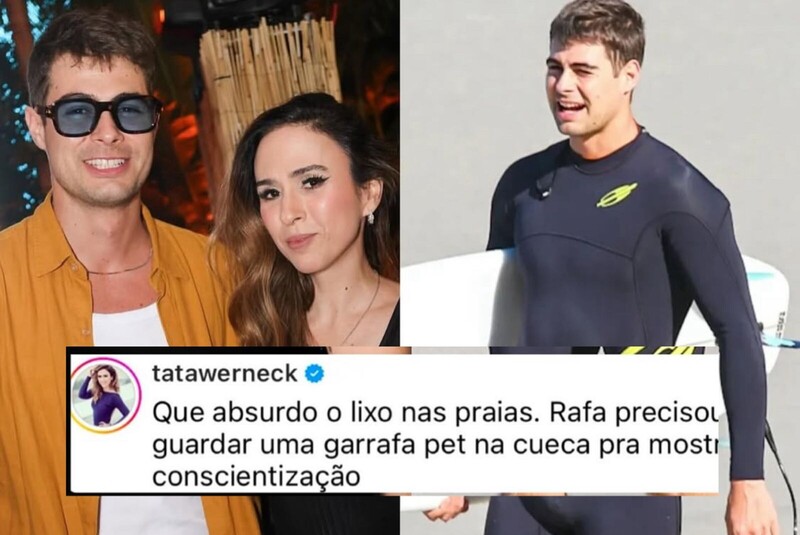 Tatá Werneck ironiza “volume” de Rafa Vitti: “Garrafa PET na cueca”