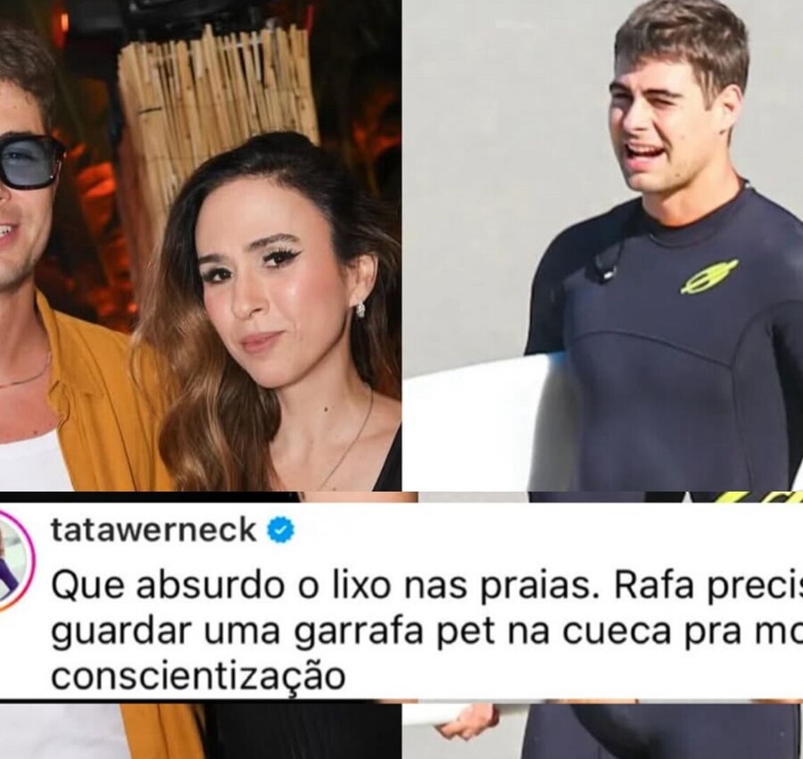Tatá Werneck ironiza “volume” de Rafa Vitti: “Garrafa PET na cueca”